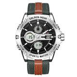 Man Watch Fashion Outdoor Sports Analog Digital Waterproof LED Display Army Watch Military