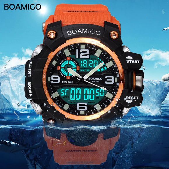 Man Watch Brand Digital LED  Shock Swim Quartz Rubber Wristwatches Waterproof
