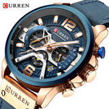 Man Watch Casual Sport  Blue Top Brand Luxury Military Leather Wrist    Fashion