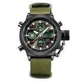 Man Watch Fashion Brand  Sports   with Nylon Strap Digital Analog Watch Army Military Waterproof   LED