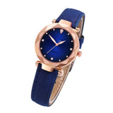 Woman Watch Best Sell Ladies   Casual Leather Crystal Dial Quartz Wrist