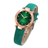 Woman Watch Best Sell Ladies   Casual Leather Crystal Dial Quartz Wrist