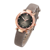 Woman Watch Best Sell Ladies   Casual Leather Crystal Dial Quartz Wrist