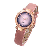 Woman Watch Best Sell Ladies   Casual Leather Crystal Dial Quartz Wrist
