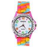 Woman Watch New best-selling  brand luxury Fashion causal Geneva Rainbow Crystal Rhinestone