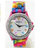 Woman Watch New best-selling  brand luxury Fashion causal Geneva Rainbow Crystal Rhinestone